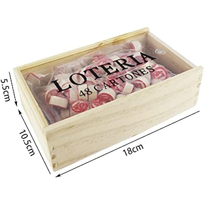 rayihni LOTTERY BINGO GAMES 48 CARDS AND 90 CHIPS OF 2 SIDED AND WOODEN STORAGE BOX. - Image 4